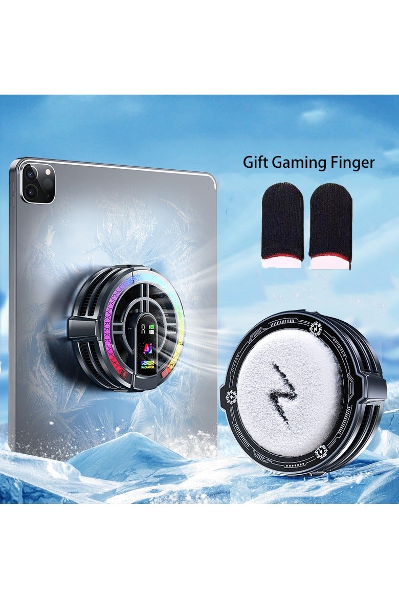 Compare Magnetic iPad Radiator Magnetic Tablet Cooler for iPadSurface ProSamsung Tab, Super Radiator with 4 Cooling Modes, Universal Radiator with Temperature Display LED Free Mobile Game Finger Cover for Mobile Games, Live Broadcast at KSA Price