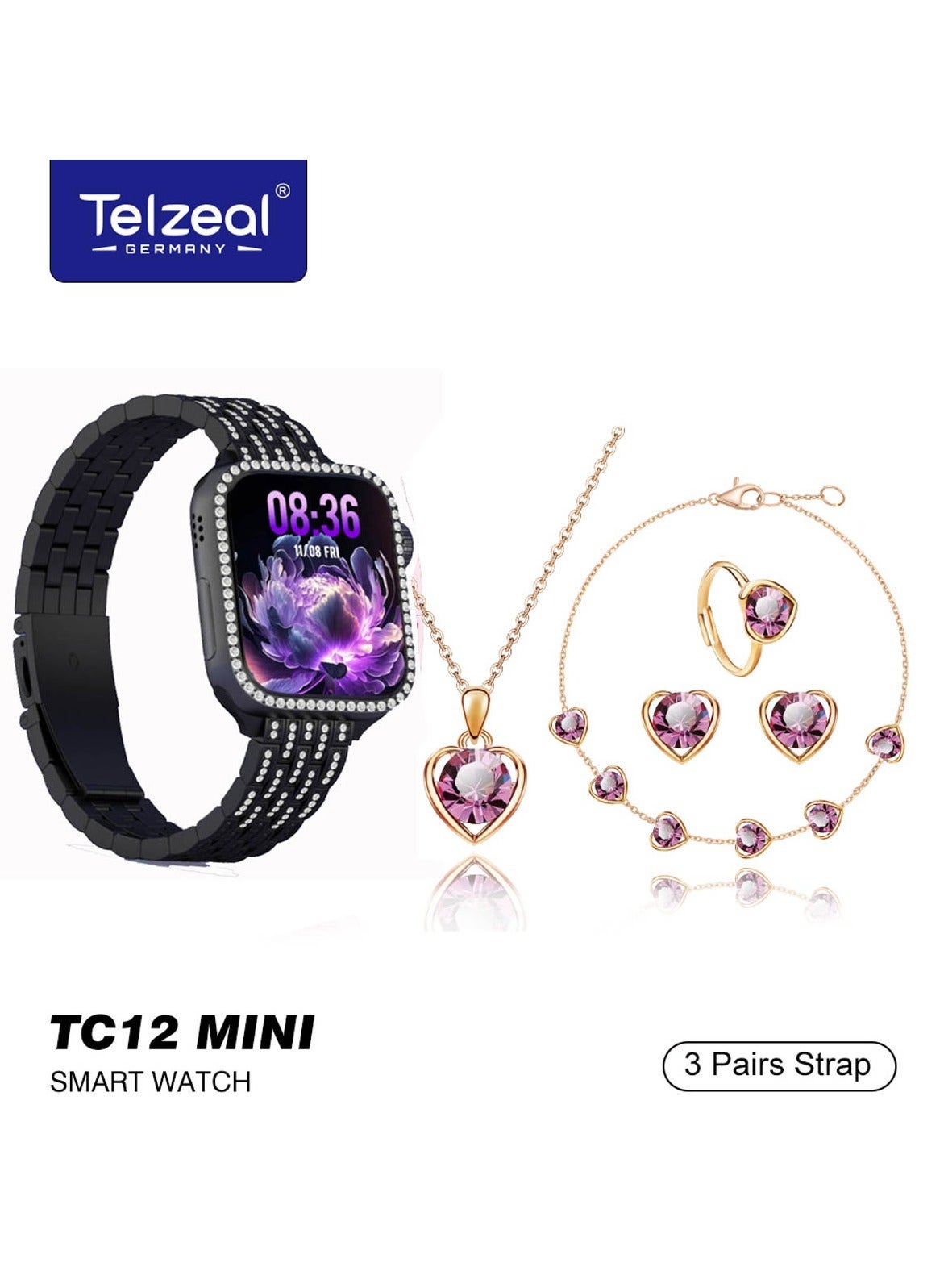 Telzeal Germany TC12 Mini 36mm 2.5D Curved Display…