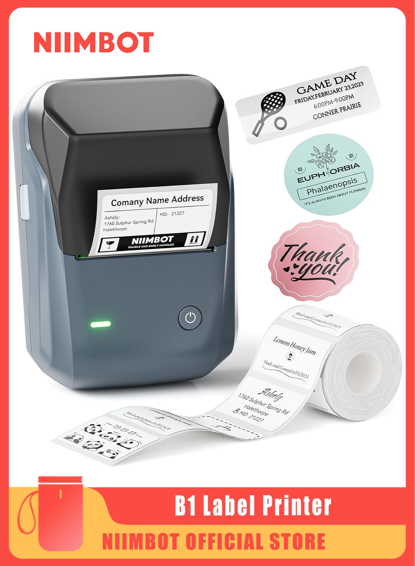 B1 Label Maker Machine with Tape, Portable Bluetooth…