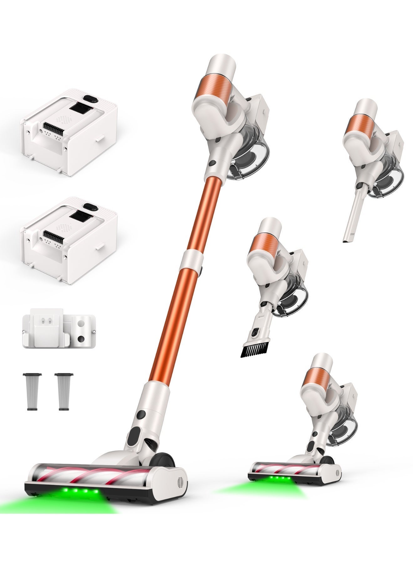 Compare Cordless Vacuum Cleaner, 2 Batteries 110 Mins Runtime, 600W 50KPA Stick Vacuum with SelfStanding, LED Display,TangleFree Brush, Vacuum Cleaners for Home Floor, Carpet, Pet Hair at KSA Price