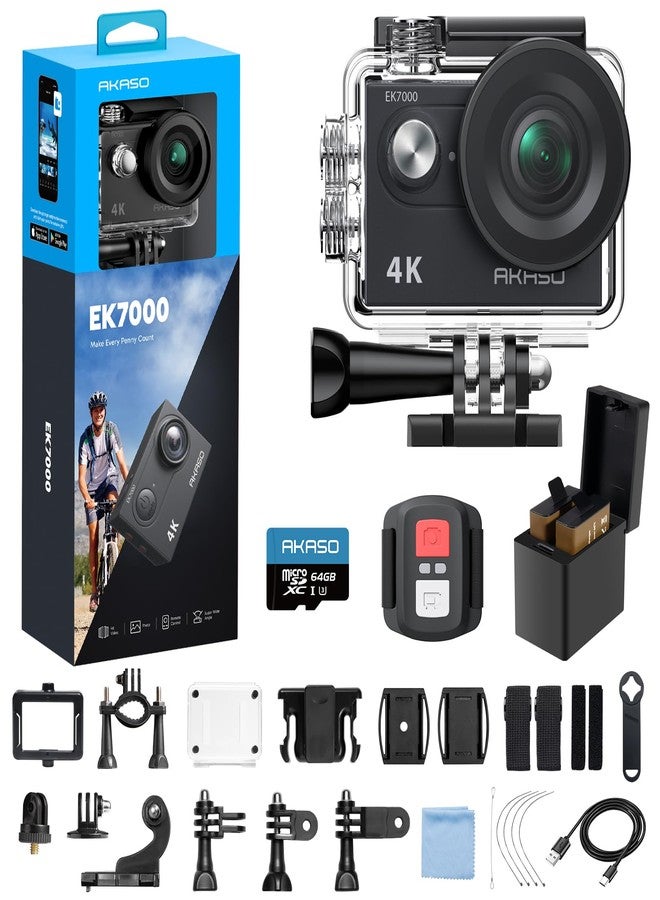 AKASO EK7000 4K30fps Action Camera with 64GB MicroSDXC…