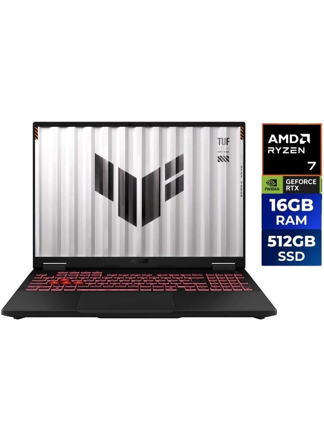 Compare TUF Gaming Laptop A16, AMD Ryzen 7 260, 16GB RAM, 512GB SSD, Nvidia RTX 5060 8GB, 16 WUXGA 165 Hz  Display, Windows 11 Home, English Gray at KSA Price