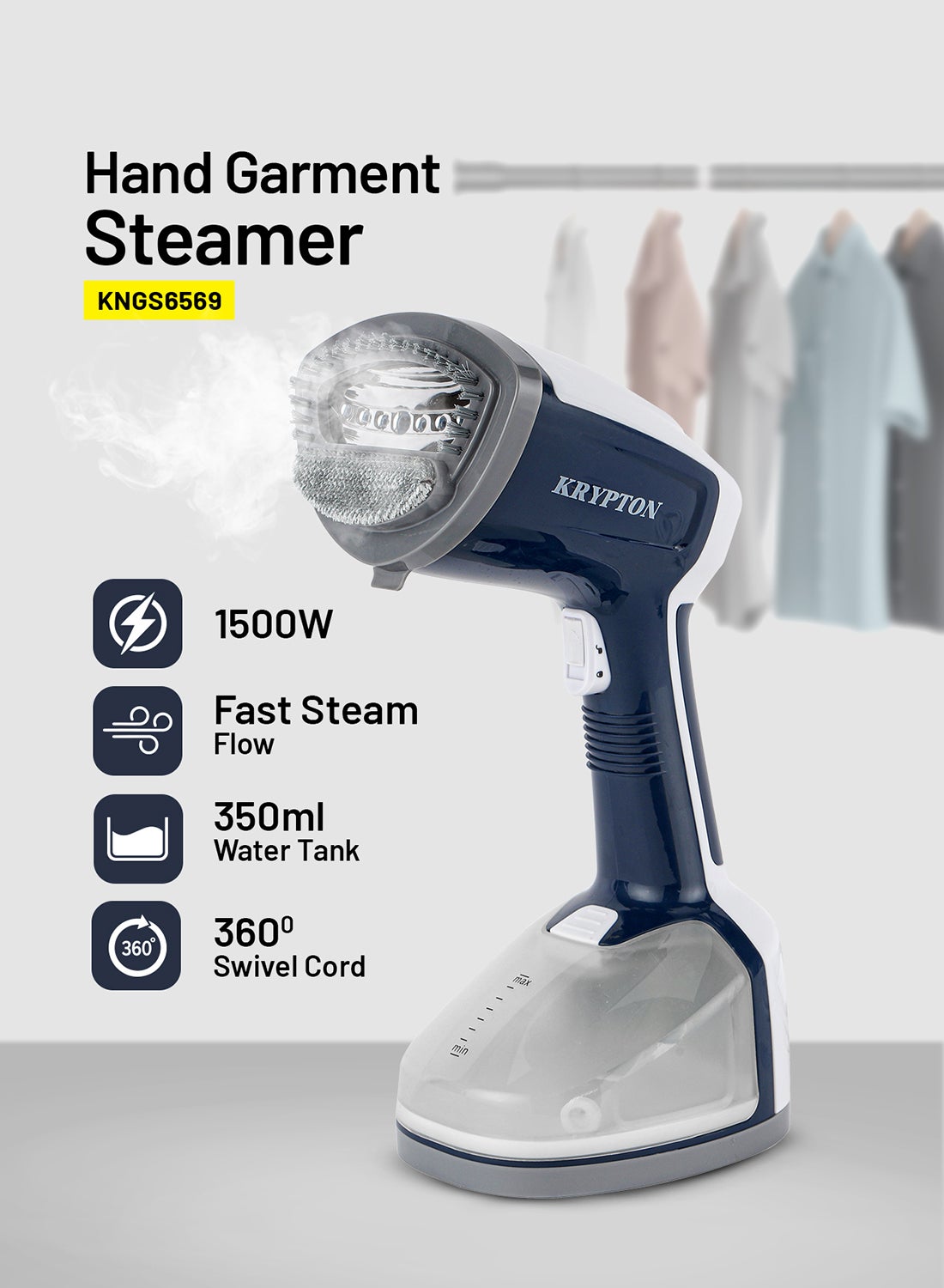 Handheld Garment Steamer 350 ml 1500 W KNGS6569…