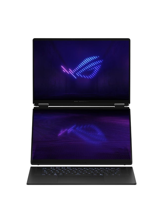 Compare ROG Zephyrus Duo Dual 16 OLED Gaming Laptop, Intel Core Ultra 9 386H, 32GB, 1TB SSD, Dual 16 Inch OLED 3K 2880 x 1800 120 Hz Touch Screen, Nvidia GeForce RTX 5070 Ti 12GB, Windows 11 Home EnglishArabic Stellar Gray at KSA Price