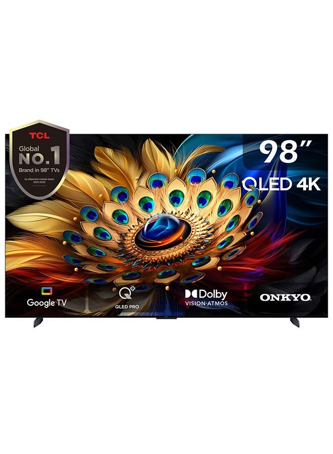 Compare 98 Inch 4K QLED Pro Smart Google TV, HDR 10+, Dolby Vision Atmos, 144Hz VRR+240Hz DLG, ONKYO 2.1ch, Slim & Unibody Design 2024 Model 98C655 Black 98C655 Black at KSA Price