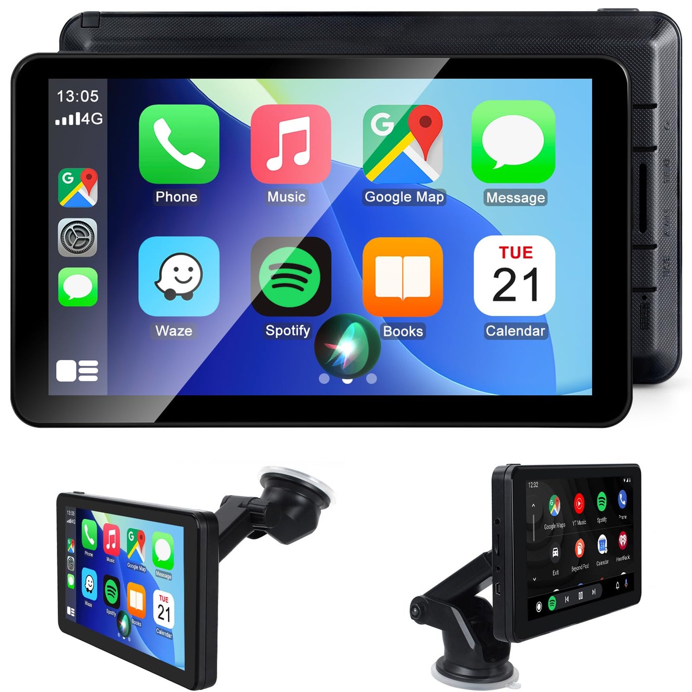 Wireless CarPlay Android Auto Screen, Car Stereo…