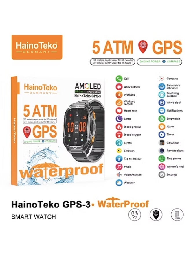 Compare HainoTeko Germany GPS 3  WaterProof 5 ATM Best Smart Watch at KSA Price