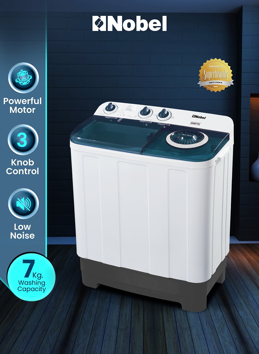Nobel Semi-Automatic Twin Tub Washing Machine with…