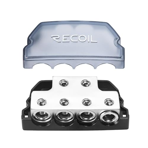 Compare RECOIL BDB24 6Way Power Distribution Block, 2 X 024 Gauge in  4 X 024 Gauge Out Power Distribution Ground Distributor Block for Car Audio Amplifier Splitter at KSA Price