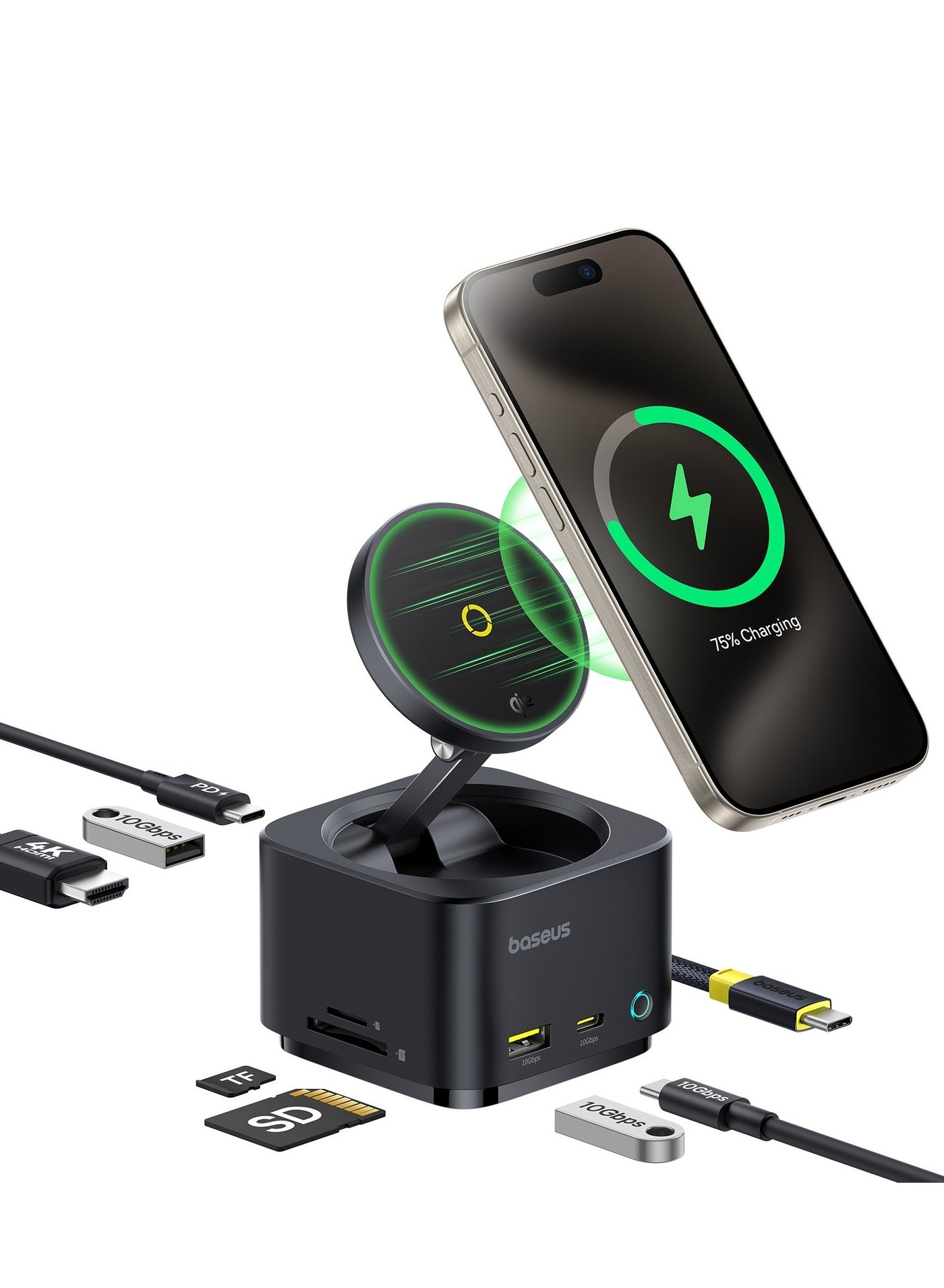 7-in-1 Magnetic Hubs & Docking Station with 15W…