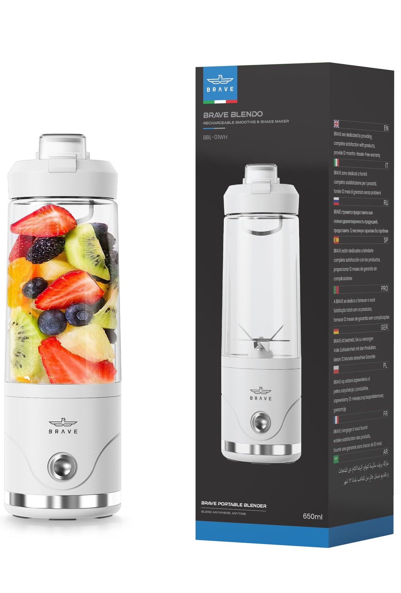 Blendo Portable Blender 650ml with 20,000 RPM Speed,…