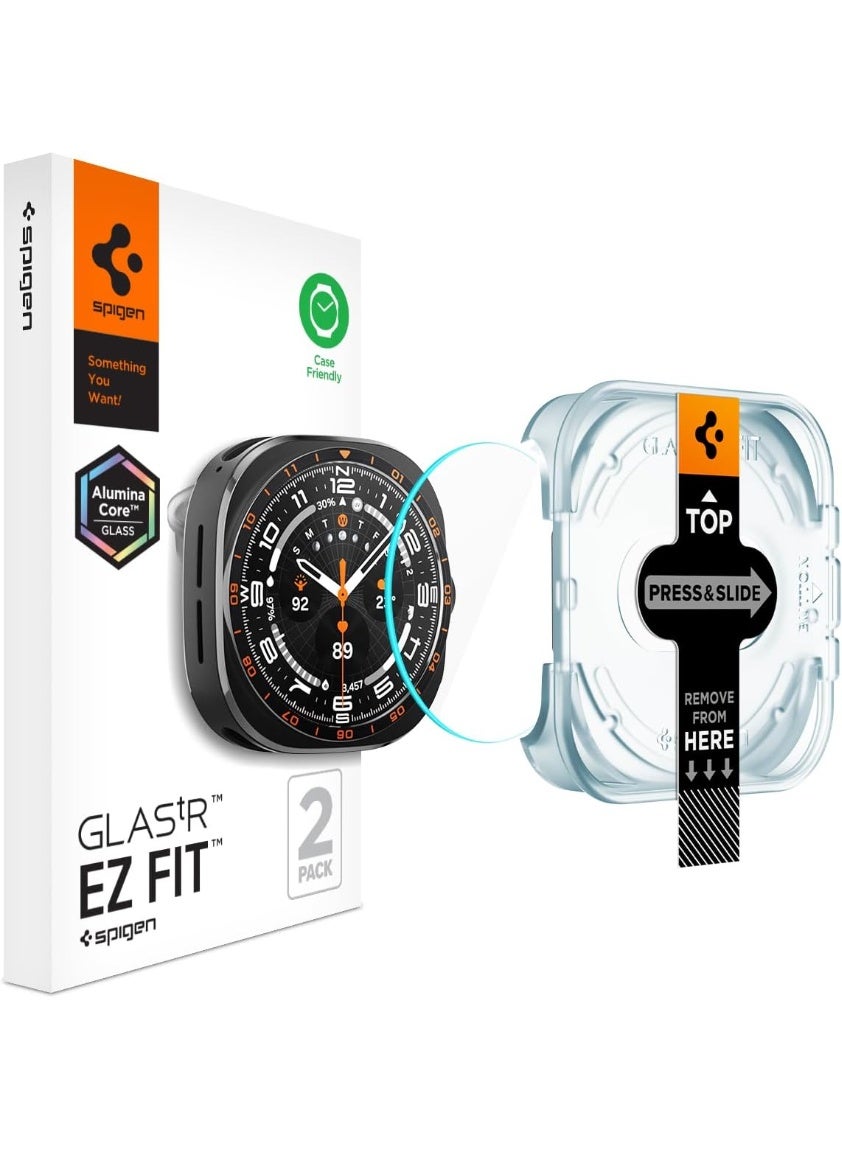 Compare GLAStR EZ Fit Samsung Galaxy Watch Ultra 2 Screen Protector Tempered Glass 10H+ with Auto Align install kit | AluminaCore AluminumEnhanced  2 Pack at KSA Price