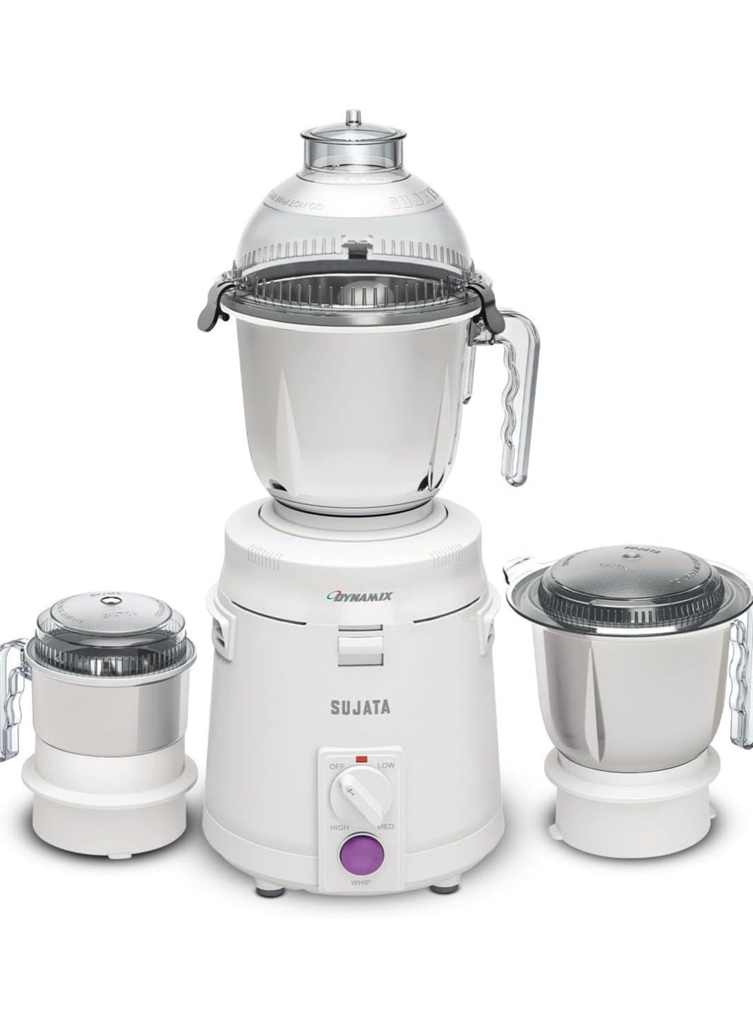 Compare Sujata Dynamix Mixer Grinder | 900 Watts with 3 Jars | Heavy Duty | Stainless Steel | 2 Year Manufacture Warranty at KSA Price