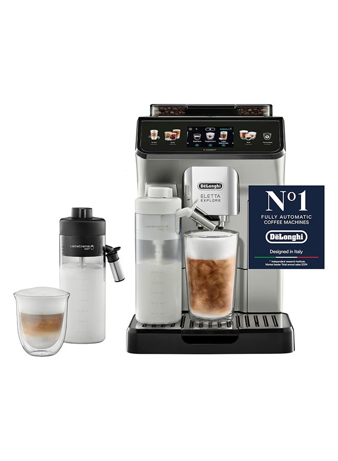 Compare Eletta Explore, Fully Automatic Coffee machine, 50+ Functions, Latte Crema Hot and Cool, 1450W, 1.8L, 19 Bar, App Connectivity 1.8 L 1450 W ECAM450.65.S Silver at KSA Price