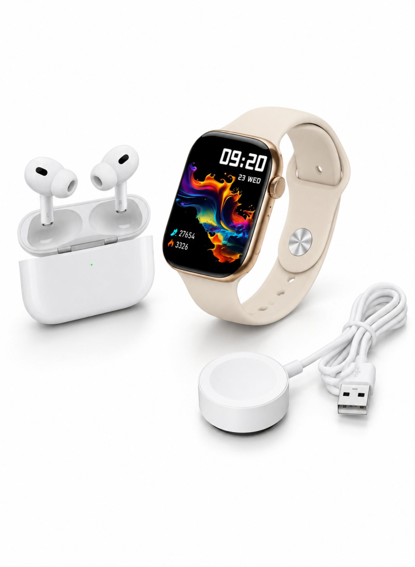 KW93 Max Smart Watch with Earbuds, 7 Straps,…