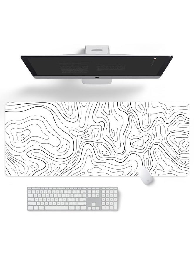 Compare White Topographic Contour Large Gaming Mouse Pad, Extended XL Desk Mat with NonSlip Rubber Base, Precise Mouse Control, Durable Stitched Edges for Gaming & Office Use at KSA Price