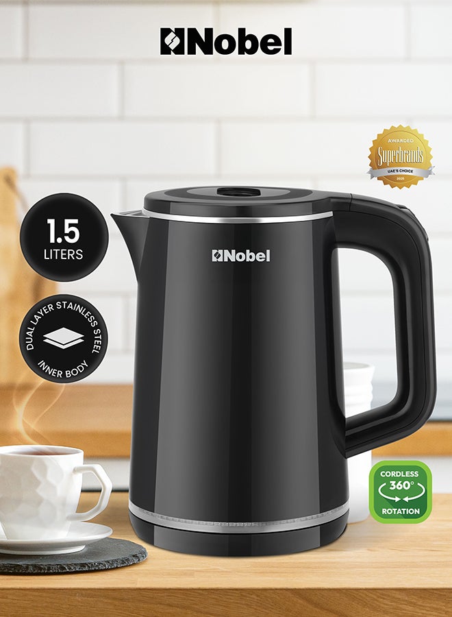 Electric Kettle 1.5L Stainless Steel Inner Body, 1500W…