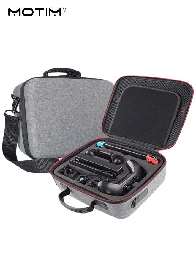 Compare Travel Carrying Case for Nintendo Switch and Switch OLED Model, Large Capacity Gaming Shockproof Hard Storage Bag with Game Cards Slots, CrossBody Shoulder Bag Suitcase for Switch Console and Accessories at KSA Price