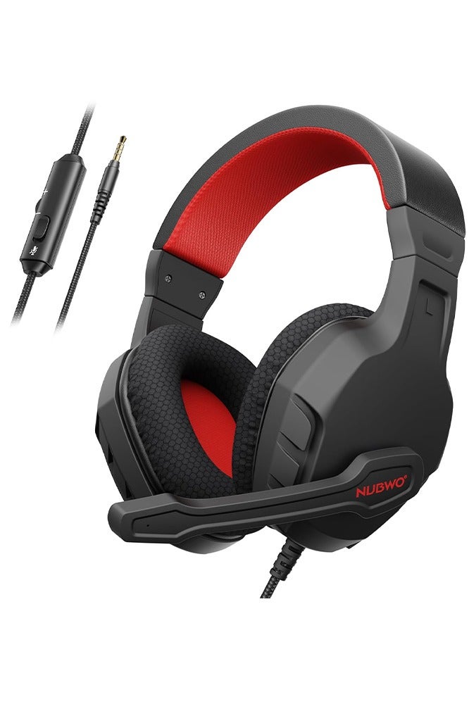 Compare U3 Gaming Headset with Microphone, Safe Volume Limited, Kids Headphones for Switch, Super Lightweight, Rich Sound, 3.5mm Jack for NS, PS4, PS5, Xbox, Tablet, iPad Computer, Red at KSA Price