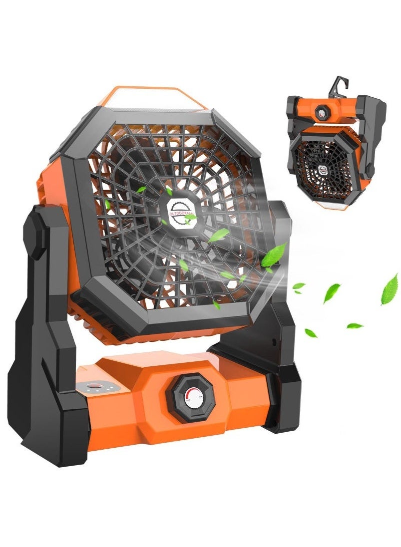 Compare Camping Fan Rechargeable, 10400mAh Portable Battery Powered Camping Fan for Tent, Hangable USB Silent Camping Fan with LED Lantern, Suitable for Fishing, Camping, Bedroom, Workplace at KSA Price