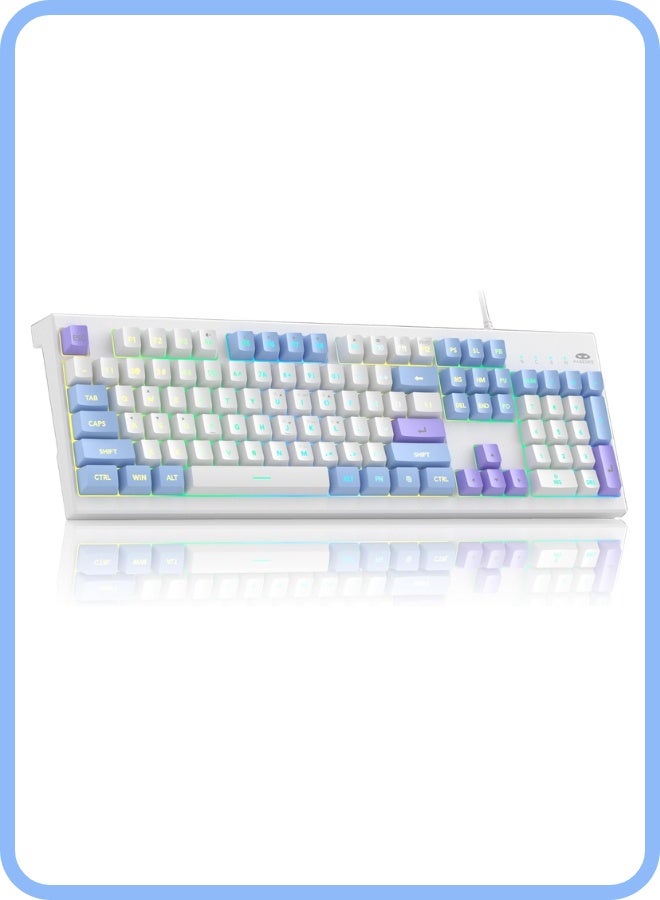 Compare Creamy Keyboard, K2 Classic Keyboard Wired RGB Backlit 104 Keys Waterproof Ergonomic Keyboard, PC Keyboards for PCloptopMAC  iris VOILET at KSA Price