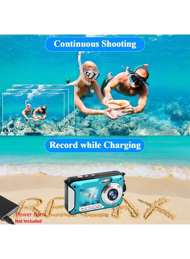 Compare Waterproof Digital Camera Underwater Camera Full HD 2.7K 48 MP Video Recorder Selfie Dual Screens 16X Digital Zoom Flashlight Waterproof Camera for Snorkeling DV806… at KSA Price