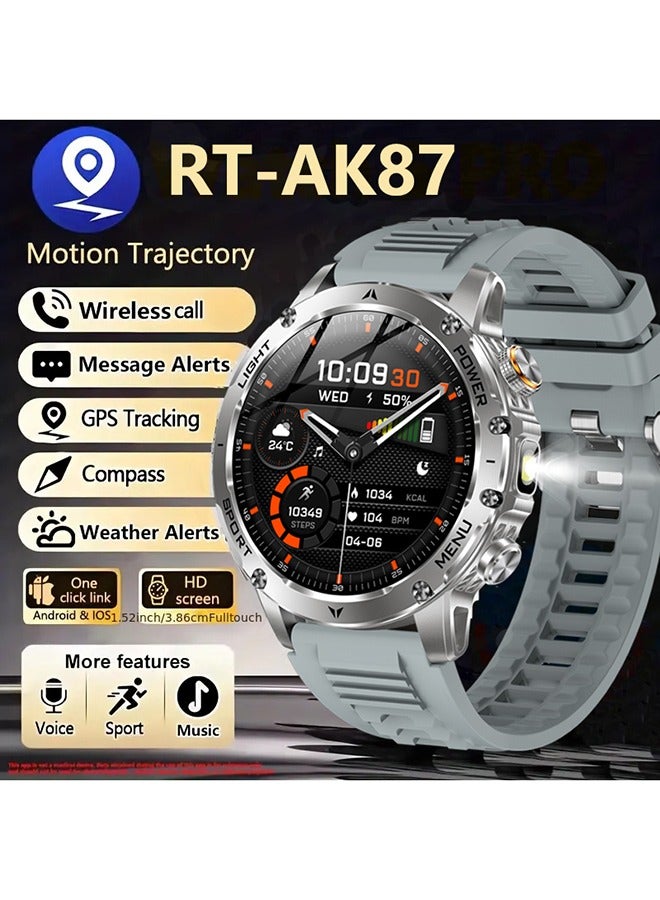 Compare Smart Watches for Men with Bluetooth Call, 1.7 HD Waterproof Smartwatch with Flashlight, 100+ Sport Modes, 1000mAh Sleep Monitor Fitness Tracker for Android iOS at KSA Price
