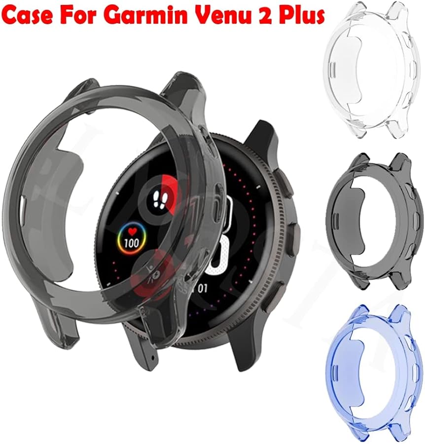 Compare Blue TPU Protective Cover For Garmin Venu 2 Plus Watch Full Coverage Case at KSA Price