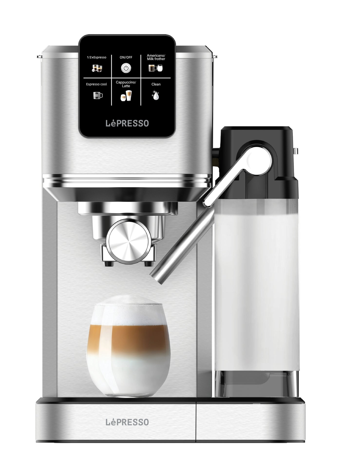 Coffee Machine with Built-In Milk Frother, Hot…