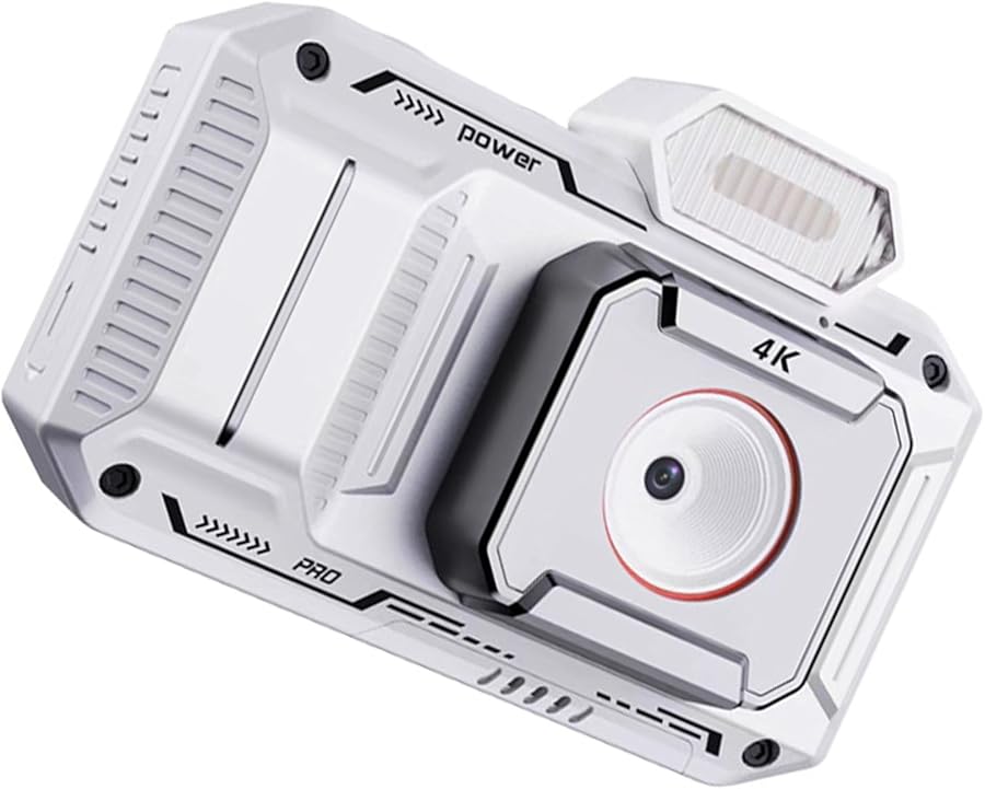 White 4K Digital Camera With Photo Stabilizer Vintage…