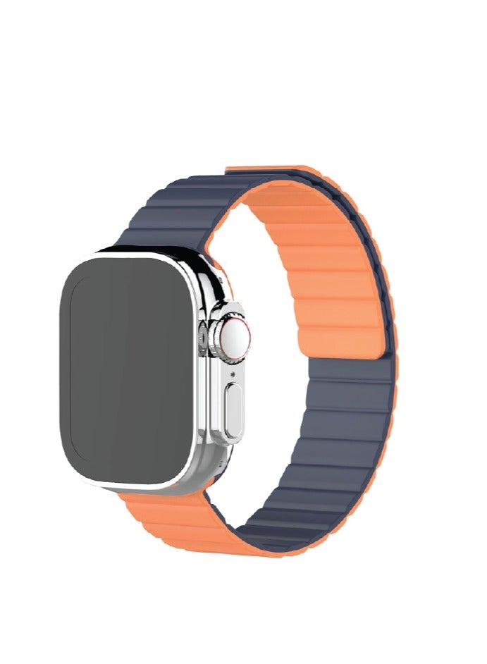 Compare Moxedo DualColor Magnetic Watch Band Compatible with Apple Watch Series Ultra 298 Ultra 876543SE 444549mm  Midnight BlueOrange at KSA Price