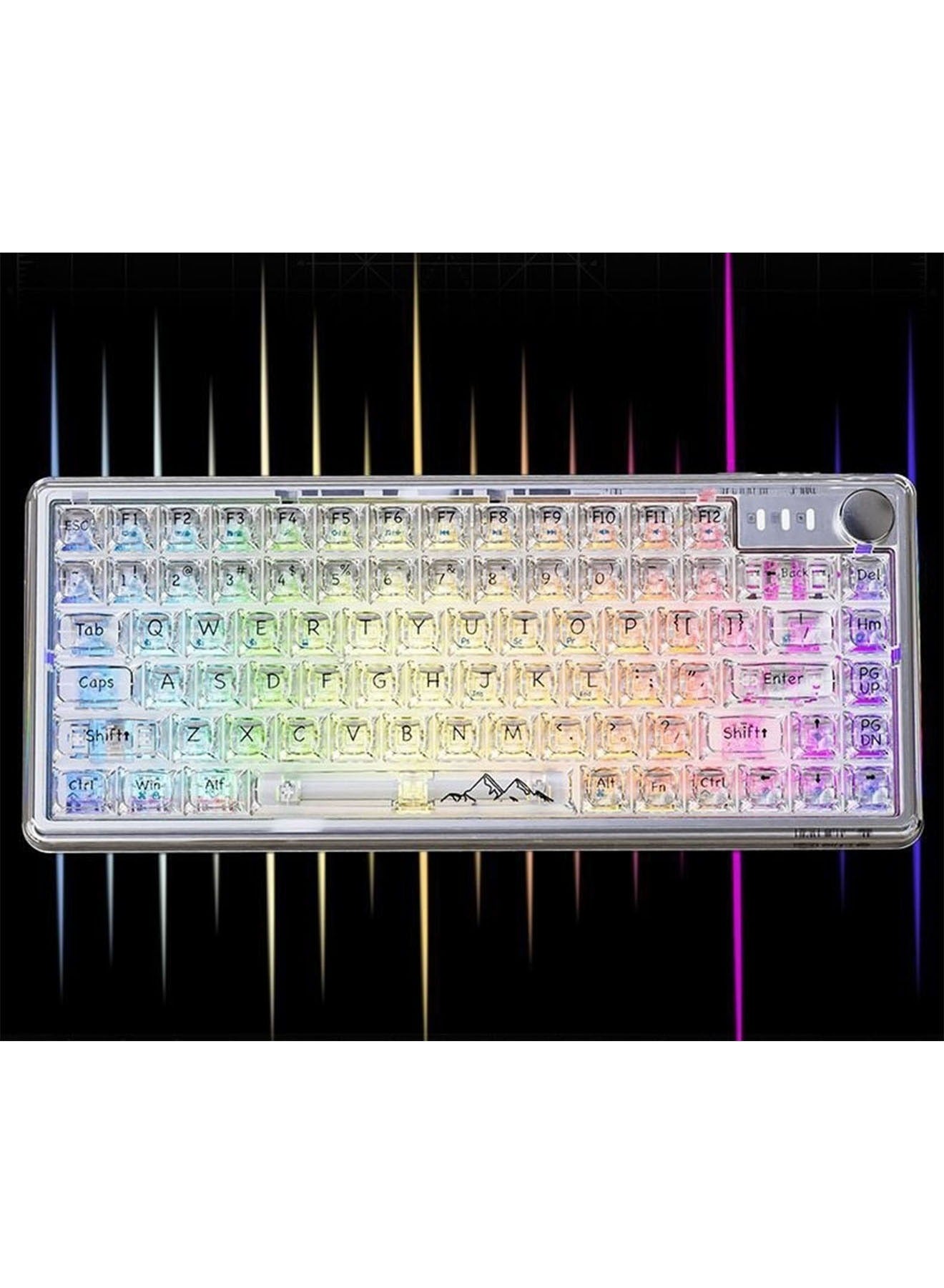 Bluetooth Wireless Keyboard Transparent RGB Mechanical…