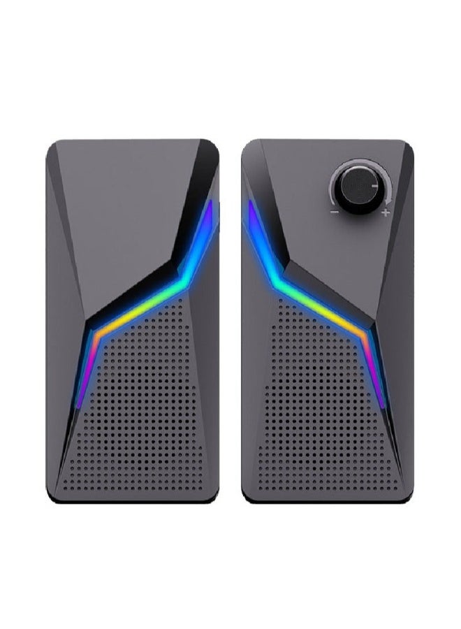 RGB Desktop USB PC Speaker,Wired Stereo Sound…
