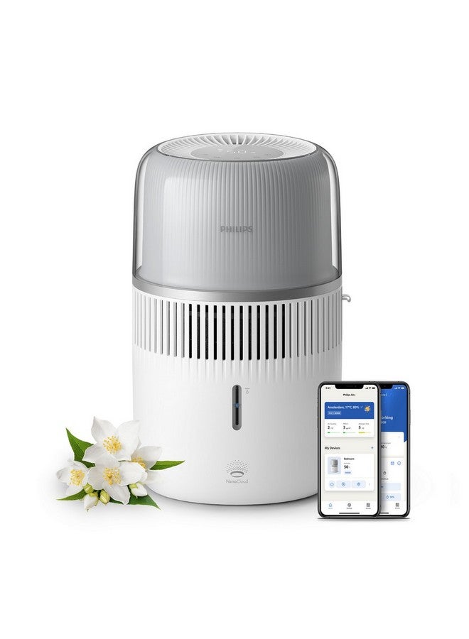 Compare 5000 Series Compact and Powerful Smart Air Humidifier White and Silver 37.8 x 23.3 x 23 cm HU571000 HU571000 White and Silver at KSA Price