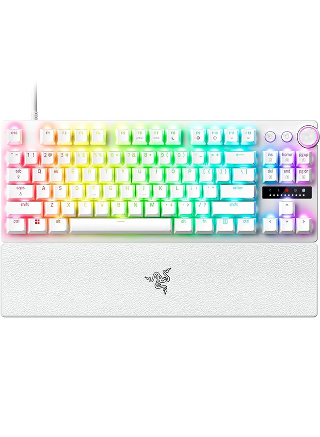 Compare Razer Huntsman V3 Pro TKL Esports Gaming Keyboard: Analog Optical Switches with Rapid Trigger & Adjustable Actuation  Media Keys & Dial  Doubleshot PBT Keycaps  Aluminum Top Plate  Wrist Rest  White I RZ0304981700R3M1 at KSA Price
