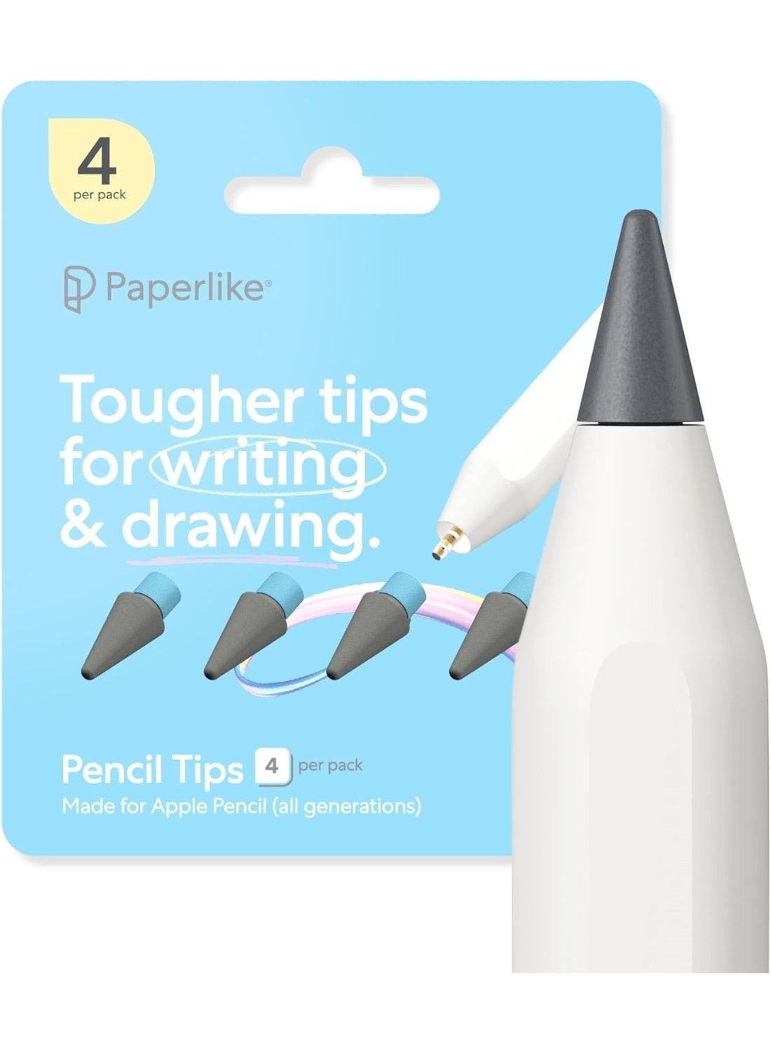Compare Pencil Tips 4 PACK for Apple Pencil 1st & 2nd Generation, USBC & Pro 10x Durable with Enhanced Control on PaperFeel Screen Protectors at KSA Price