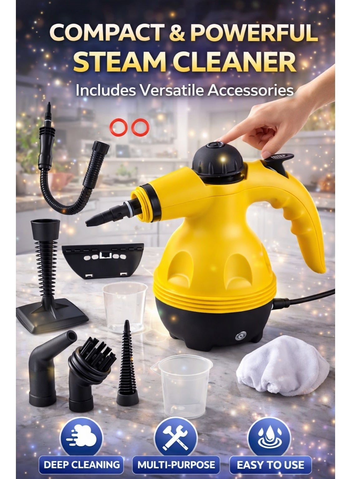 Handheld Steam Cleaner 1000W – Portable Multipurpose…