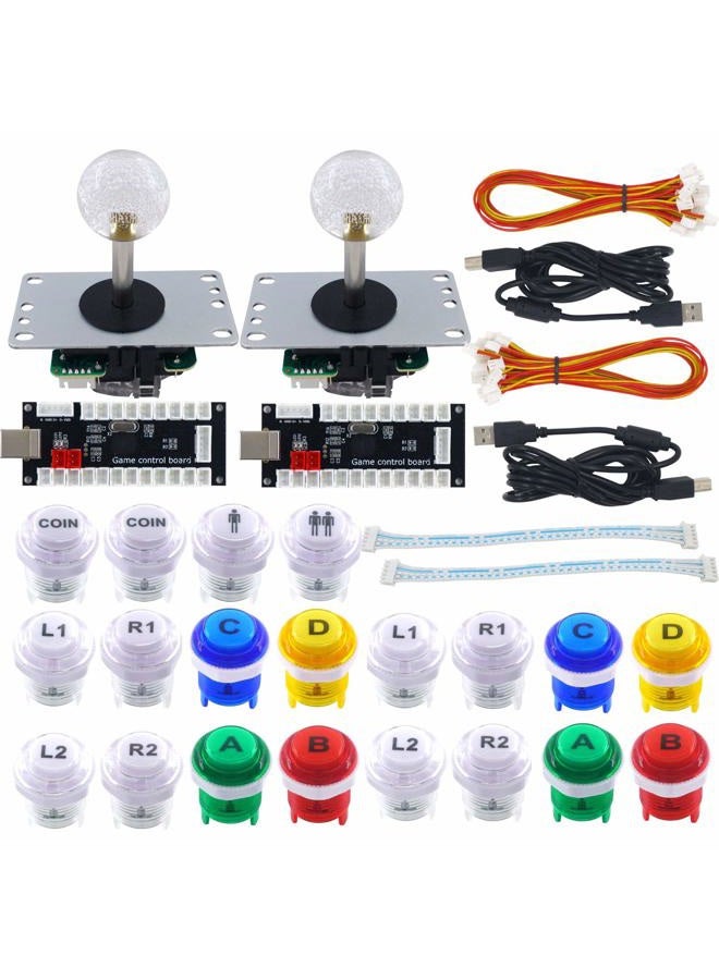 Compare 2 Player Arcade Game DIY Kit Arcade Matt Frosted Black Button Twins USB Encoder Zero Delay 4&8 Way Arcade Fighting Joystick Controller for PC MAME Respberry Pi Retropie at KSA Price