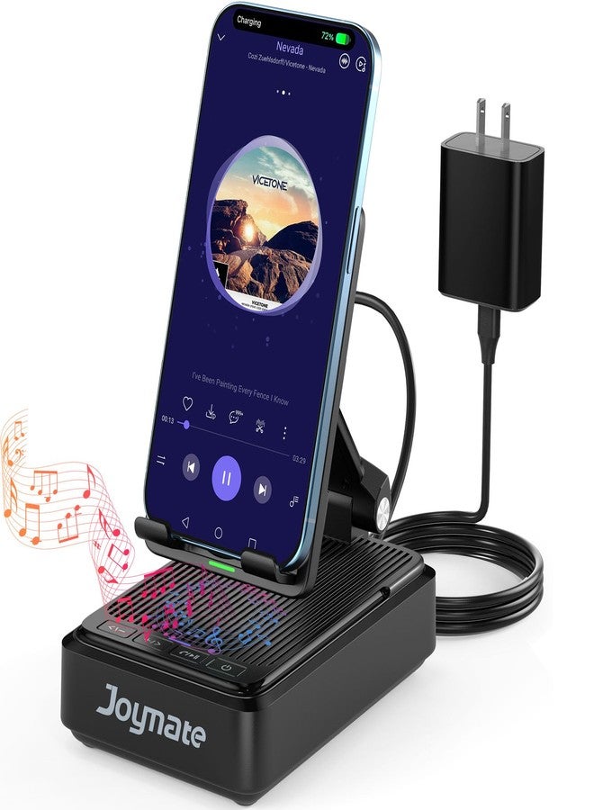 Compare Joymate Gifts for Men and Women, Wireless Charging Phone Stand with Bluetooth Speaker Angel Adjustable Phone Holder for Desk, Nightstand Tech Gift for Birthday, Festival Black at KSA Price