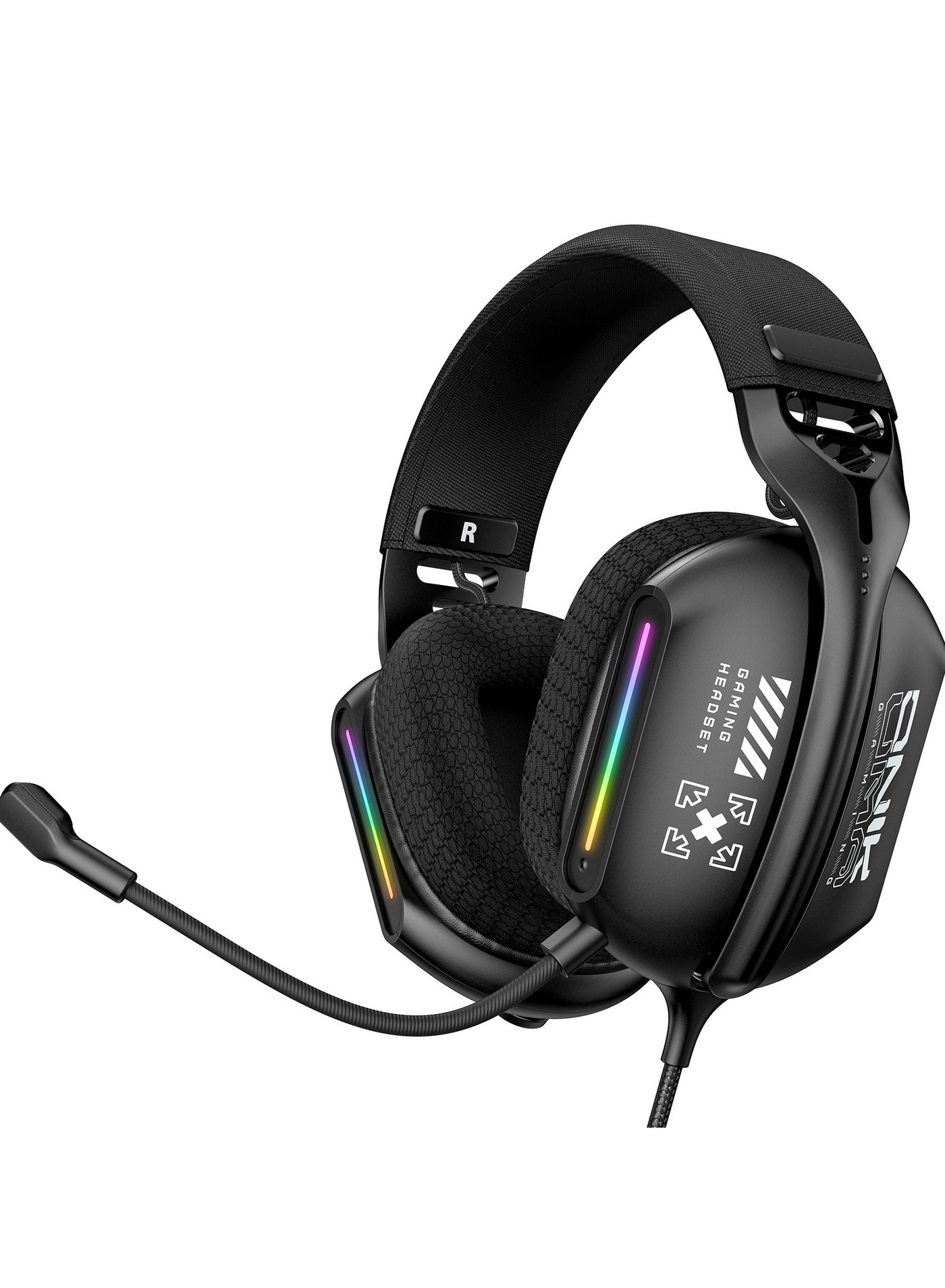 Compare X12 Gaming Headset,OverEar Wired Gaming Headphones with 40mm Drivers & RGB | Adaptive Headband, NoiseCanceling Mic for PS4PS5XOneXSeriesNSwitchPC,Black at KSA Price