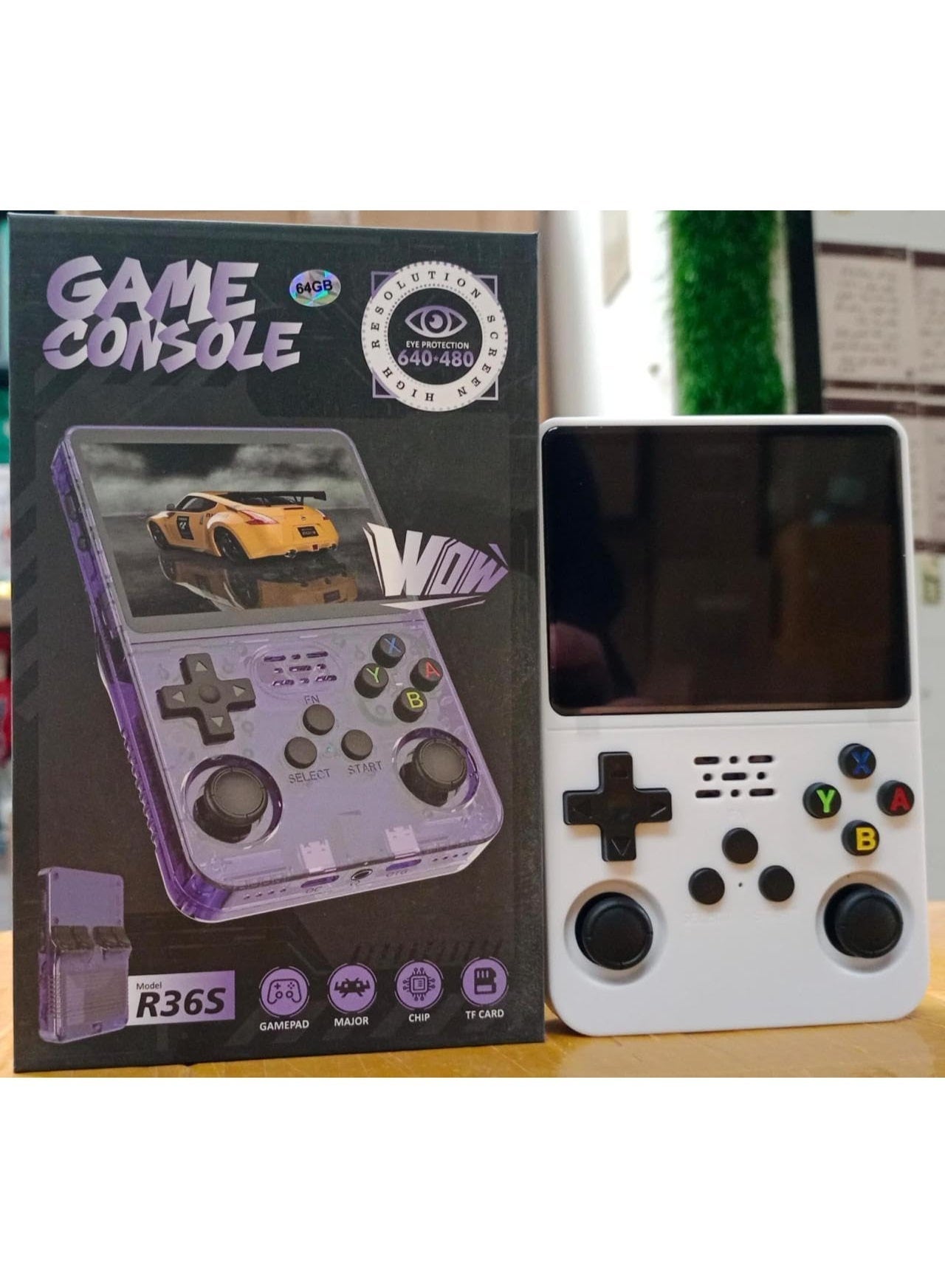 Compare R36S Handheld Retro Game Console with 3.5inch IPS Display, 64GB Storage, 20000+ Games at KSA Price