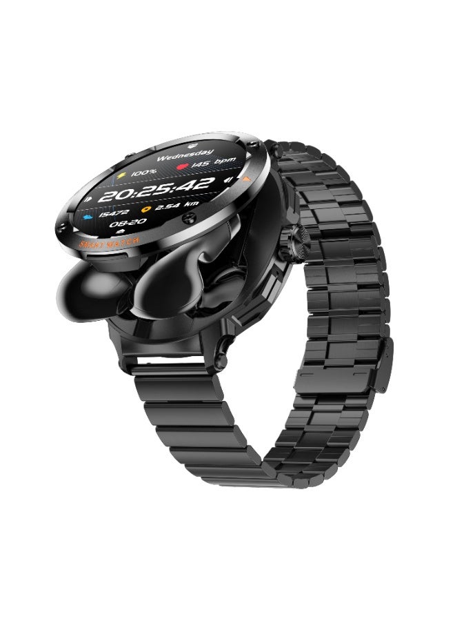 Compare Smart Watch with Earbuds 2 in1 Smartwatch Wireless Earphones Bluetooth, 1.47 Inch Large HD Touch Screen NFC Fitness Health Sleep Tracker Calling Music Control Player, Sport Modes for Office Home Sport Outdoor at KSA Price