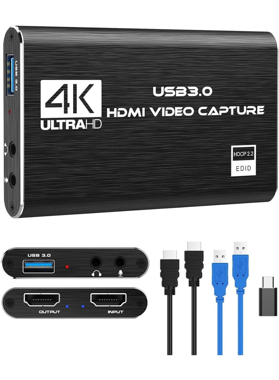 4K HDMI Capture Card for Streaming, Full HD…
