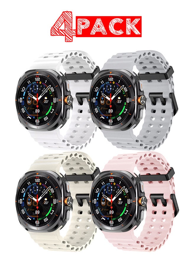 (for Samsung Galaxy Watch 7 Ultra) 4 Pack Silicone…
