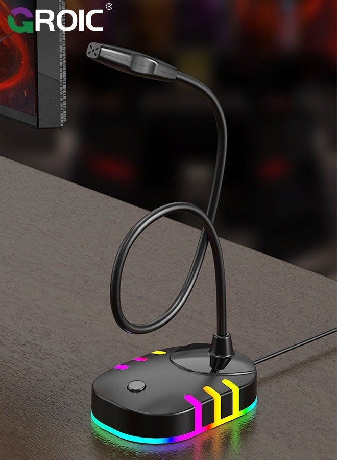 USB Computer Microphone, Plug Play Desktop Omnidirectional…