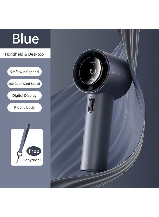 Compare JISULIFE Portable Handheld Fan, Mini USB Rechargeable Fan 12H Max Cooling Time, Personal MakeupEyelash Fan, Handheld Fan with Smart LED Digital Display 100Speed Personal Fan for Women Men Travel Camping Outdoor GRAY BLUE at KSA Price
