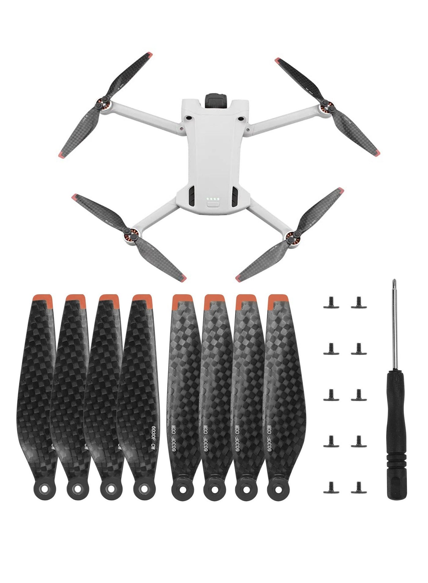 Compare Propellers for DJI Mini 3 Pro, Carbon Fiber Propellers, Durable Low Noise Propeller Replacement Part, Drone Accessory Part Kit 8 PCS at KSA Price