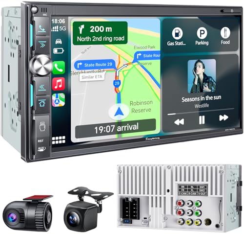 QLED Double Din Car Stereo with Dash Cam…