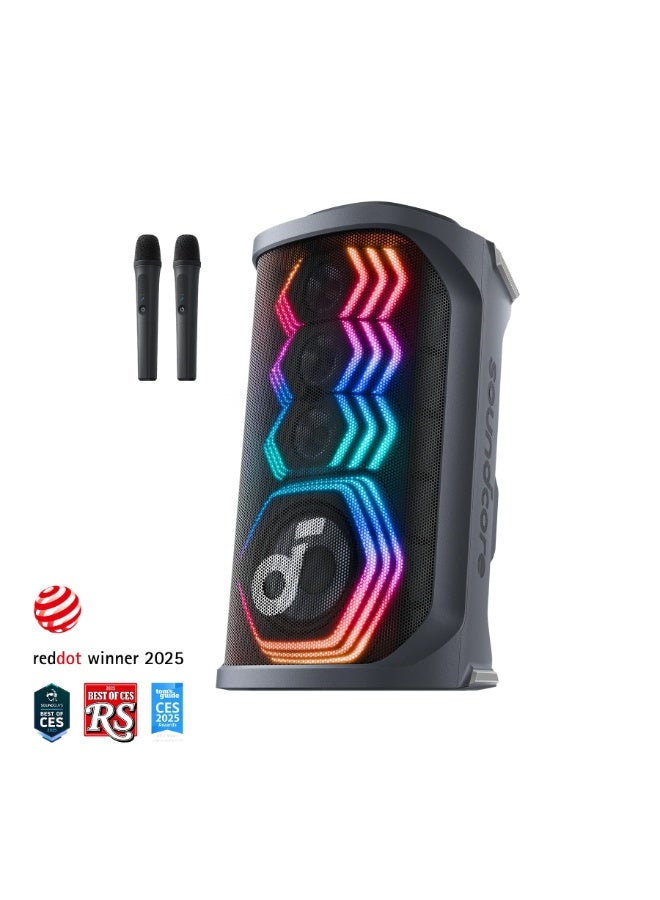 Compare AI Karaoke Portable Wireless Party Speaker with 200W Sound, 12hr Playtime, Rave 3s Black at KSA Price