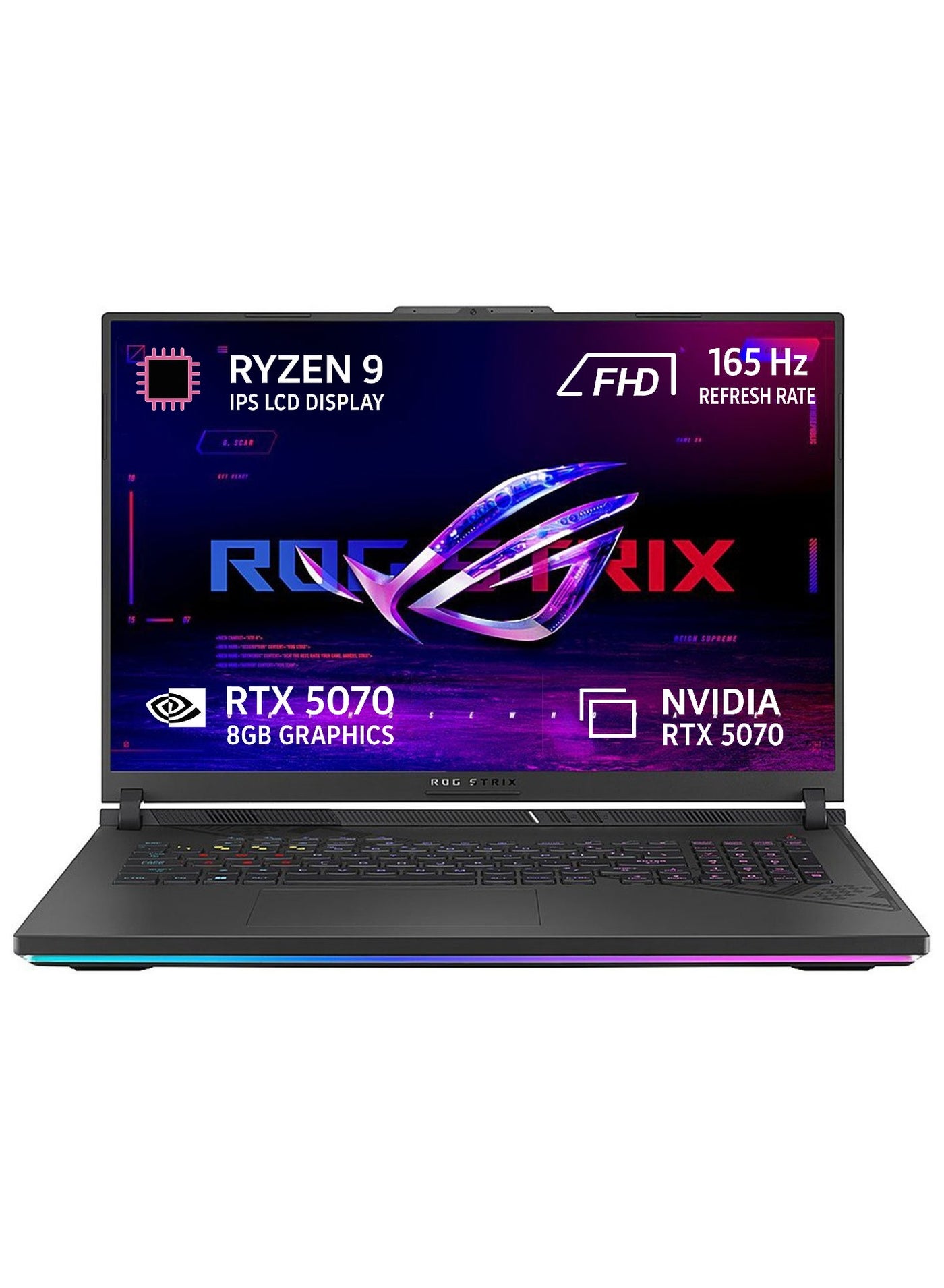 Compare ROG Strix G16 Gaming Laptop 16” FHD+ 165Hz, AMD Ryzen 9 8940HX, NVIDIA GeForce RTX 5070 8GB, 16GB DDR5 RAM, 1TB PCIe SSD, RGB Keyboard, Windows 11 Home English Eclipse Gray at KSA Price